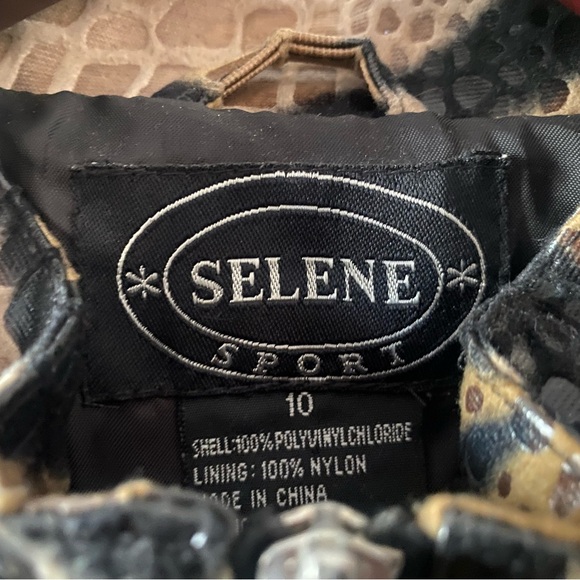 VINTAGE VINYL ANIMAL PRINT BIKER JACKET [JACKET ONLY] - Picture 4 of 6